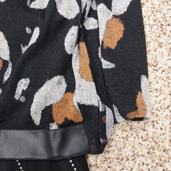 3182 Size 10 Cowlneck Sweater Cross Back with Faux Leather Trim. NWT - Picture 3 of 9